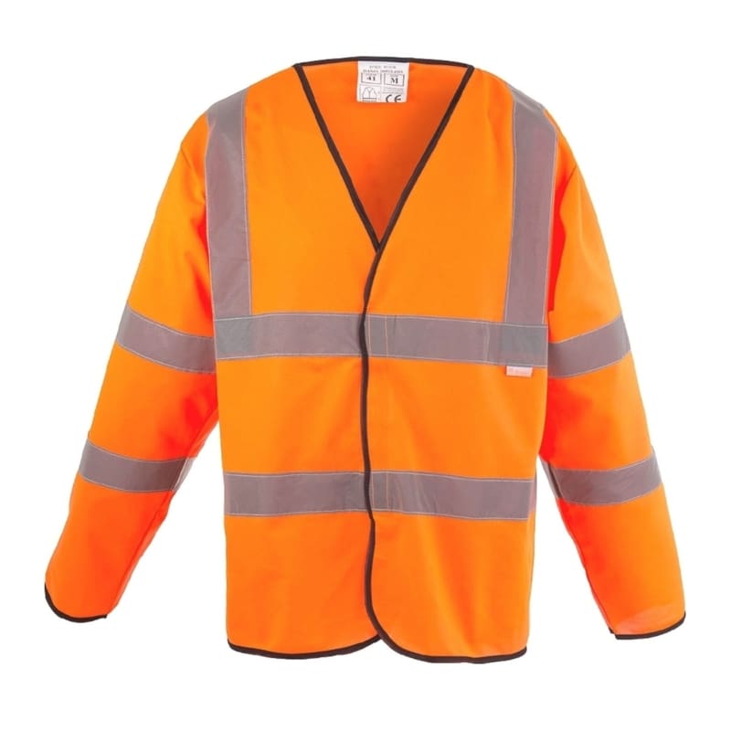 Hi Vis Orange Long Sleeve Waistcoat Velcro
