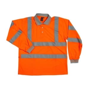 Hi Vis Orange Polo Shirt Breathable Long Sleeve