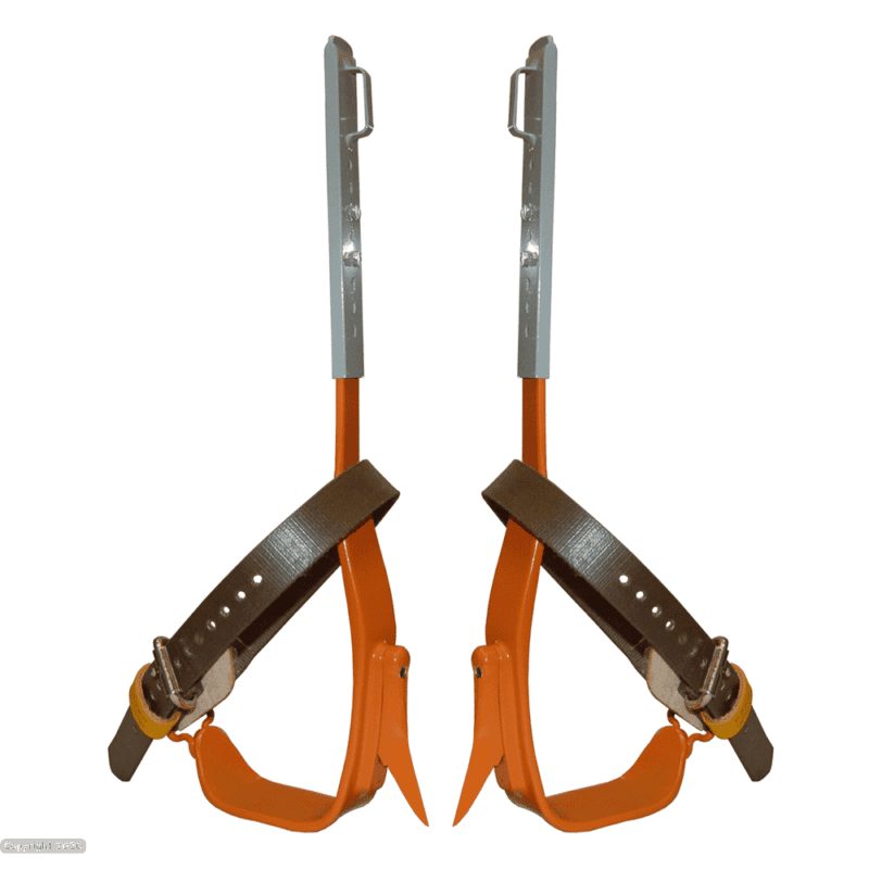 A pair of Bashlin twisted steel climbing spikes without pads