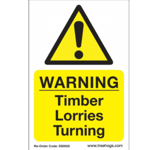 Timber lorries turning