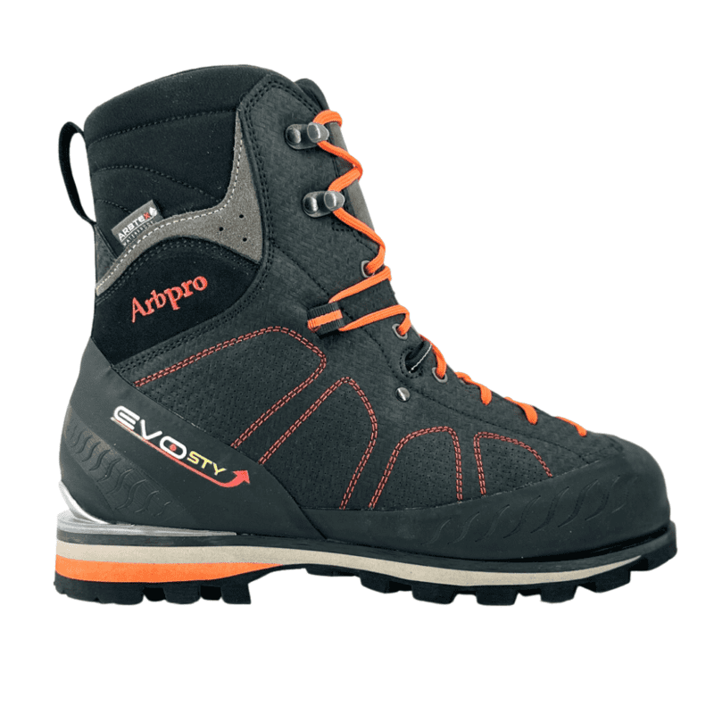 A side profile of a single ArbPro EVO Safety boot