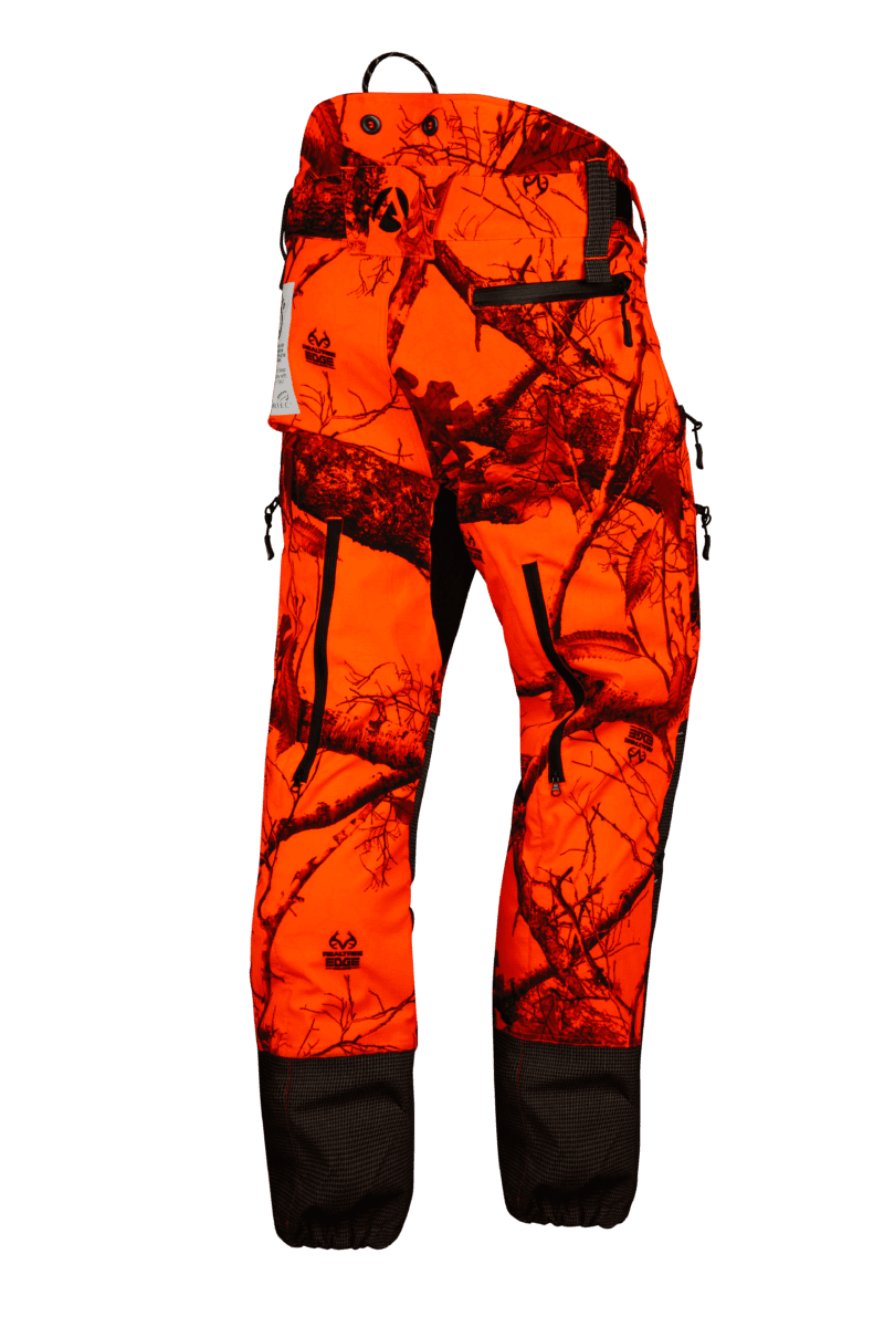 Back of Orange Realtree Breatheflex Pro Chainsaw Trousers